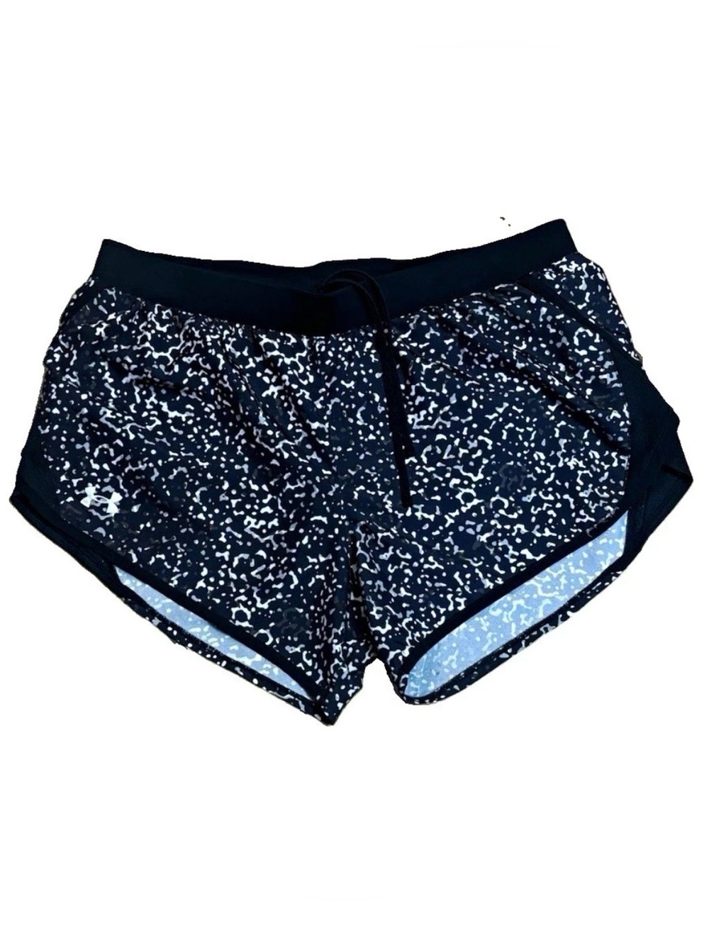 Under Armour Fly By 2.0 Printed Running Shorts Women’s Large Black White